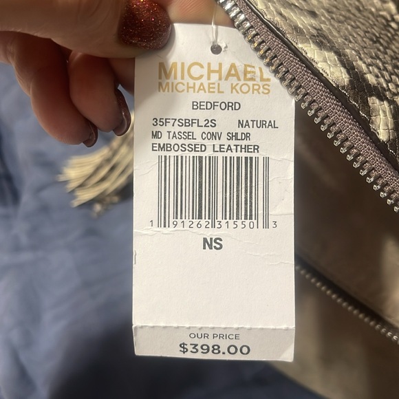 NWT! Michael Kors snake skin crossbody purse - Picture 8 of 8